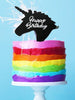 Unicorn Happy Birthday Cake Topper Black