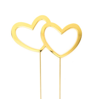 Gold Double Heart Cake Topper