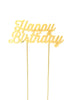 Gold Plated Happy Birthday Cake Topper