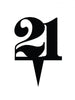 Acrylic Cake Topper Number 21 Twenty One Black