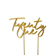 Twenty One Gold Plated Cake Topper