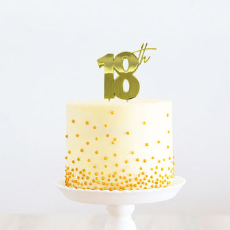 18th Gold Metal Cake Topper