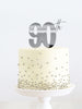 90th Silver Metal Cake Topper