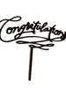 Black Congratulations Cake Topper