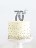 70th Silver Metal Cake Topper