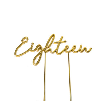 Eighteen Gold Plated Cake Topper