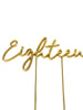 Eighteen Gold Plated Cake Topper