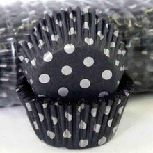 Silver Black Polka Dots 500 Bulk Cupcake Cases