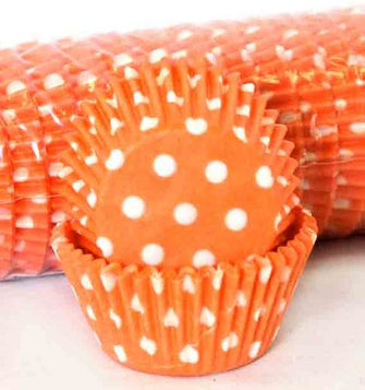 Orange Polka Dots 500 Bulk Cupcake Cases