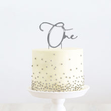 One Silver Metal Cake Topper