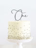One Silver Metal Cake Topper