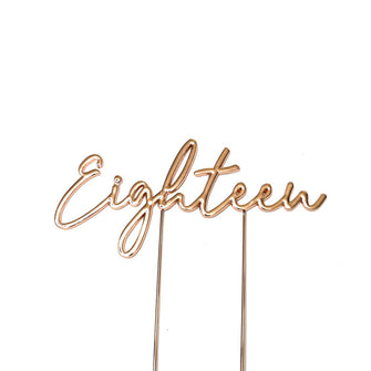 Eighteen Rose Gold Plated Cake Topper
