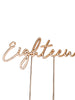 Eighteen Rose Gold Plated Cake Topper
