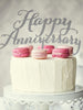 Silver Happy Anniversary Cake Topper